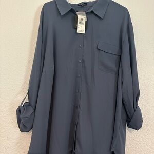 Pleione Dusty Blue Blouse